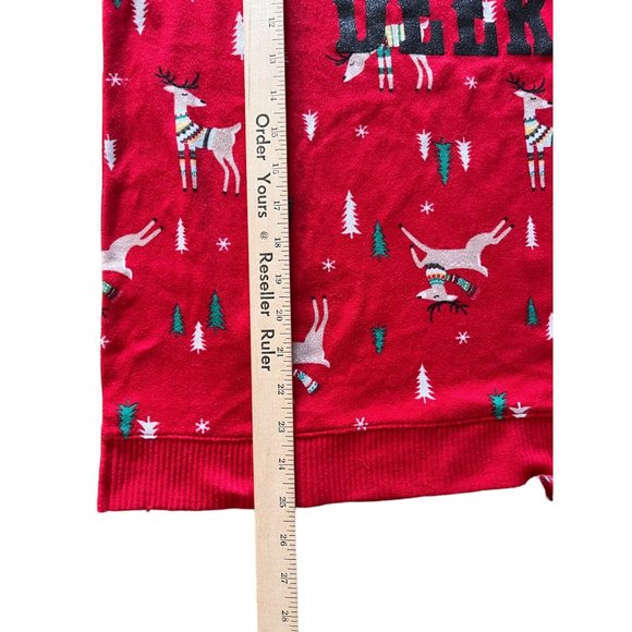 Christmas Pajamas Womens Medium 8-10 Sleepwear Oh Deer 2 pc - Picture 3 of 12